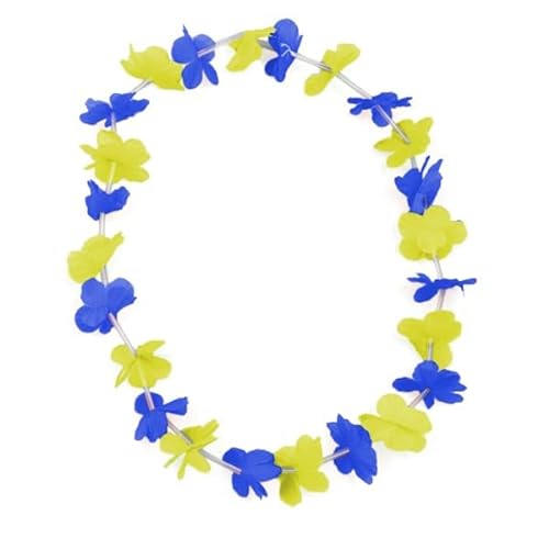 Sonia Originelli Blumenketten Hawaiiketten Party Fanartikel feiern Sommer EM WM 5 Stück Farbe: blau-gelb von Sonia Originelli