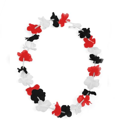 Sonia Originelli Blumenketten Hawaiiketten Party Fanartikel feiern Sommer EM WM 5 Stück Farbe: schwarz-rot-Weiss von Sonia Originelli