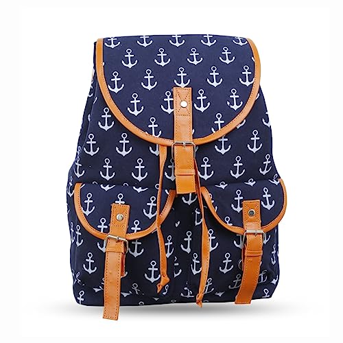 Sonia Originelli Rucksack Anker Maritim Bagpack kleine Ankersymbole Farbe Marineblau von Sonia Originelli