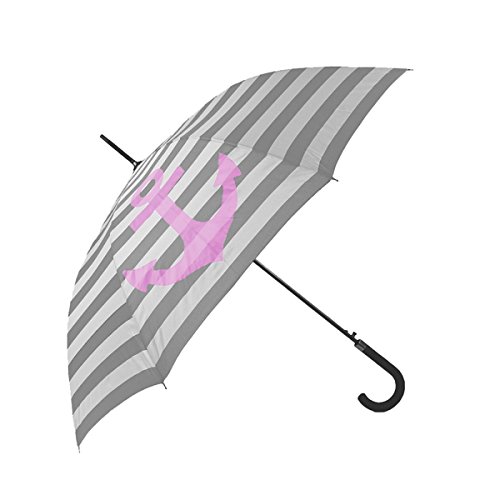 Sonia Originelli Stockschirm Maritim Anker Streifen Regenschirm Schutz Farbe Grau von Sonia Originelli