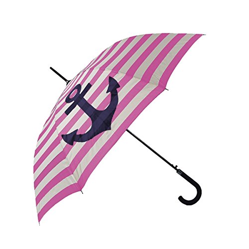 Sonia Originelli Stockschirm Maritim Anker Streifen Regenschirm Schutz Farbe Rosa von Sonia Originelli