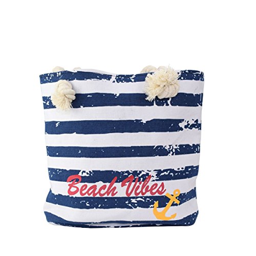 Sonia Originelli XS Shopper Beach Vibes Maritim Streifen Anker Vintage Tasche Farbe Marine-Weiß von Sonia Originelli
