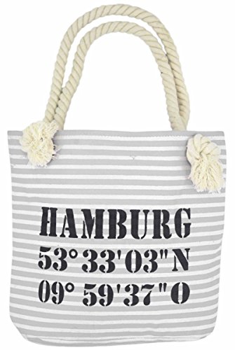 Sonia Originelli XS Shopper Hamburg Shopper Tasche Koordinaten Farbe Grau-Schwarz von Sonia Originelli