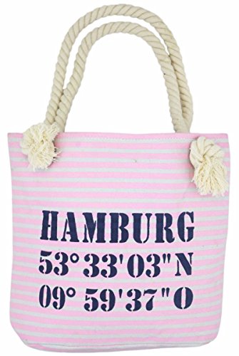 Sonia Originelli XS Shopper Hamburg Shopper Tasche Koordinaten Farbe Rosa-Marine von Sonia Originelli