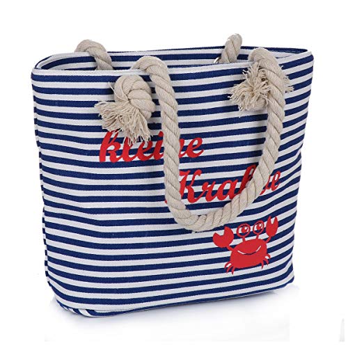 Sonia Originelli XS Shopper kleine Krabbe Tasche Maritim Streifen Farbe Blau-Rot von Sonia Originelli