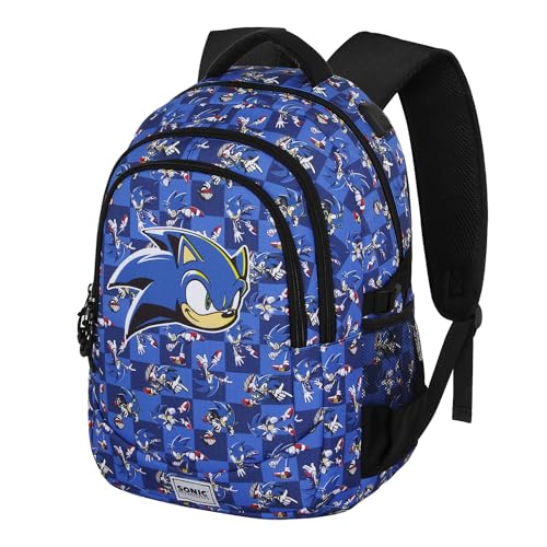 Sega-Sonic Action-Plus Running Rucksack, Blau, 34 x 46 cm, Kapazität 32 L von Sonic The Hedgehog - SEGA