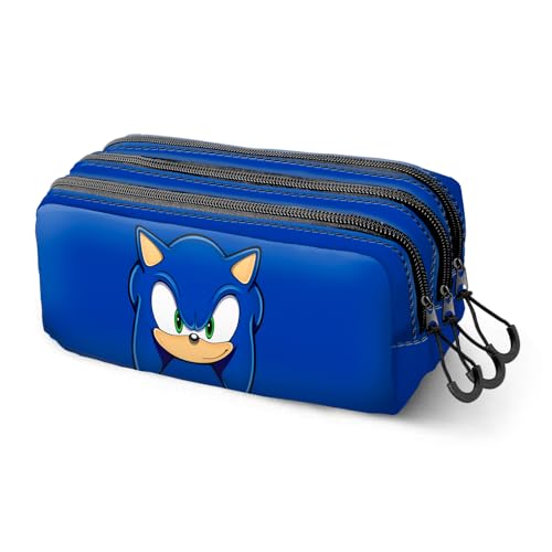 Sega-Sonic Sight-Fan Trick-Federmäppchen 2.2, Blau, 23 x 11 cm von Sonic The Hedgehog - SEGA