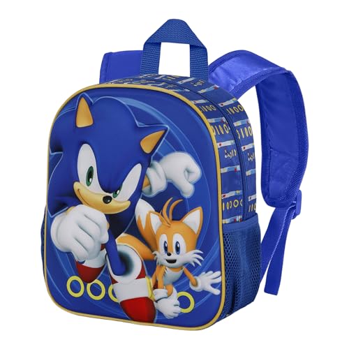 Sega-Sonic Tails-Kleiner 3D Rucksack, Blau, 26 x 31 cm, Kapazität 8,5 L von Sonic The Hedgehog - SEGA