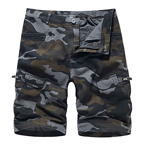 Herren Cargo Shorts Bermudas Schwarz Shorts Baumwolle MilitäR Herrenhose Shorts Kurze Hose Outdoor Loose Fit Cargo Sommerhose von Sonnena