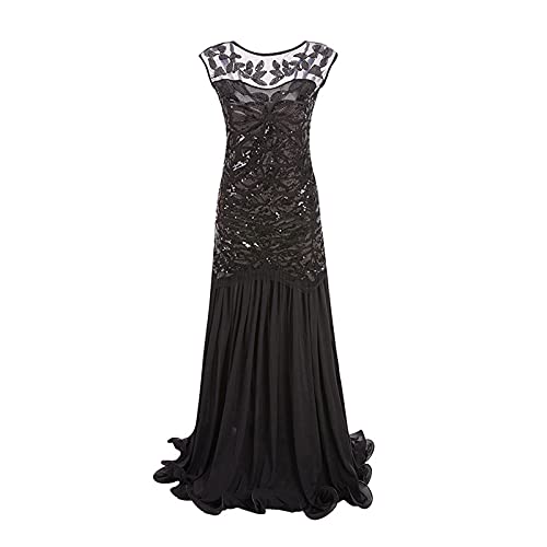 Sonnena Damen Flapper Kleider voller Pailletten Retro 1920er Jahre Stil V-Ausschnitt Great Gatsby Motto Party Damen Kostüm Kleid von Sonnena