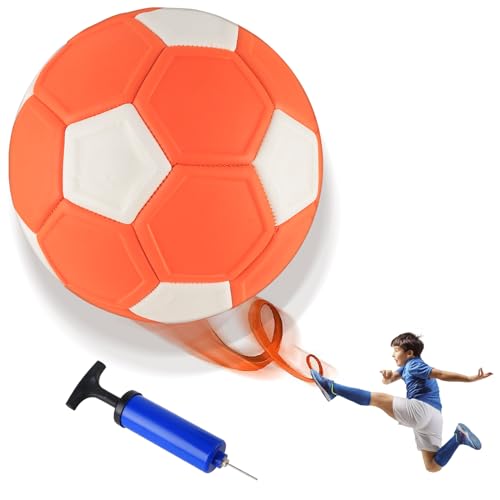 Fussball Curve Ball, Eva Gummi Swerve Ball Fußball, 20cm Curve Swerve Soccer Ball, Flexibler Kickerball mit wissenschaftlichem Design, Kinder Fußball Ball Kleiner mit Pumpe für 5–15 Jährige von Sophisticate