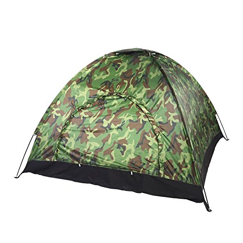 Sorand 3-4 Personen Großes Outdoor-Zelt, tragbare wasserdichte Camouflage-Zelt für Familien-Campingwandern, einfach einzurichten und Insekten oder Kleintieren vorzubeugen von Sorand