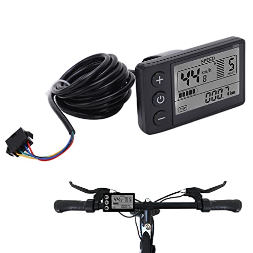 Sorandy Elektrisches Fahrrad-LCD-Display, S866 24 V, 36 V, 48 V, E-Bike-Messgerät, Bedienfeld mit SM-Stecker, Elektrofahrrad-Modifikationszubehör, Tachometer für 22,2 Mm/0,9 Zoll Lenker von Sorandy