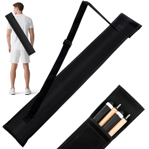 Sosation Billardqueue-Koffer, 2 x 2 Billard-Queue-Sticks für 2 Hintern und 2 Schäfte, 81,3 cm lang, schwarz, Snooker-Stick-Tragetasche für Erwachsene von Sosation