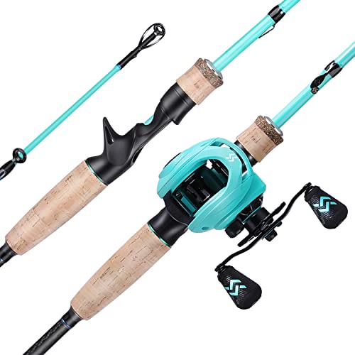 Sougayilang Baitcaster Combos, Leichte Baticasting Combo, 2 Abschnitte M/MH Baitcasting Rod Combo, 5.9FT/6.9FT Angelrute und Rollen-Kit-1.8CL-L von Sougayilang