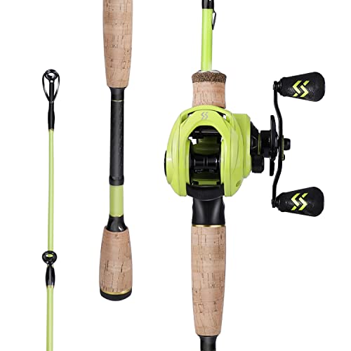 Sougayilang Baitcaster Combos, Leichte Baticasting Combo, 2 Abschnitte M/MH Baitcasting Rod Combo, 5.9FT/6.9FT Angelrute und Rollen-Kit-1.8YGH-R von Sougayilang