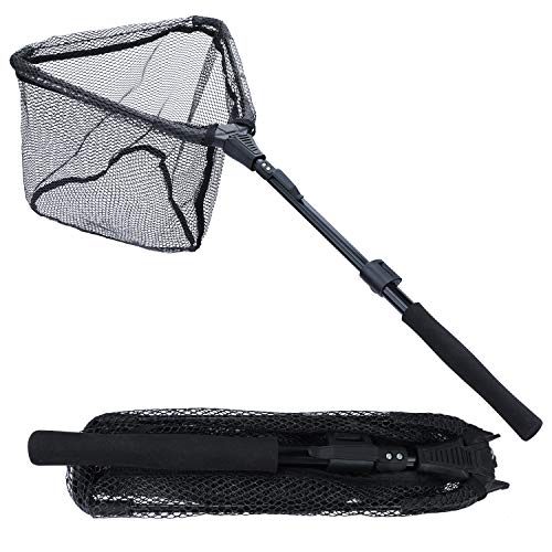 Sougayilang Fishing Net Fish Landing Net, Foldable Collapsible Telescopic Pole with Eva Handle, Durable Nylon Material Mesh, Safe Fish Catching or Releasing von Sougayilang