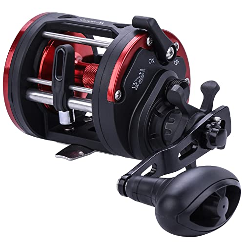 Sougayilang Trolling Reel Level Wind Conventional Reel Graphit Body Fishing Reel, Durable Stainless-Steel, Large Line Capacity-30L von Sougayilang