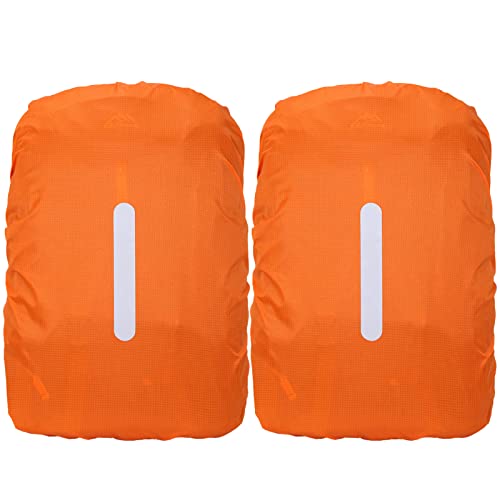 Souke Sports 2er Regenschutz für Rucksack - Regenhülle Schultaschen mit Reflektorstreifen Rucksack Wasserdicht für Dunkle Jahreszeit, Wandern und Radfahren von Souke Sports
