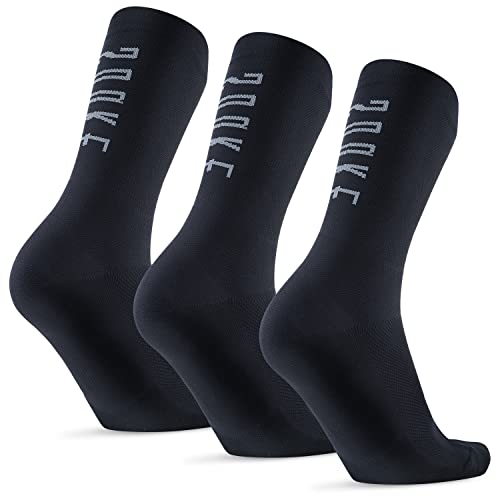 Souke Sports Fahrrad-Socken 3 Paar Crew Laufsocken Atmungsaktiv und Gepolstert für Herren & Damen von Souke Sports