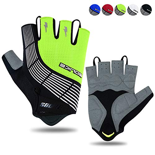 Souke Sports Fahrradhandschuhe Halbfinger Herren Damen Gel Stoßdämpfung Fitness Handschuhe Atmungsaktiv Anti-Rutsch Radhandschuhe von Souke Sports