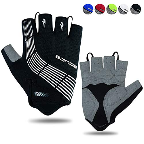 Souke Sports Fahrradhandschuhe Halbfinger Herren Damen Gel Stoßdämpfung Fitness Handschuhe Atmungsaktiv Anti-Rutsch Radhandschuhe von Souke Sports