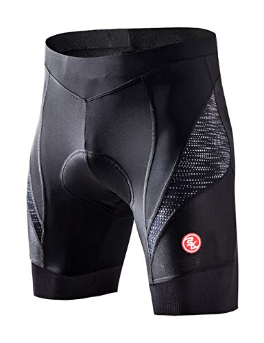 Souke Sports Herren 4D Gepolsterte Radlerhose Atmungsaktiv Schnelltrocknend Fahrradhose, 3XL von Souke Sports