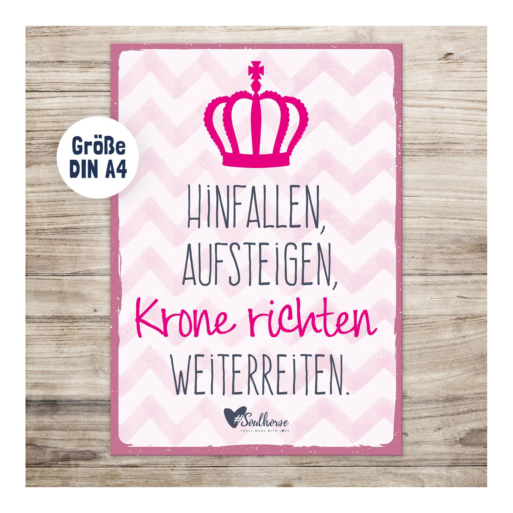 Soulhorse Hartschaum Schild  "Hinfallen" Grösse: DIN A4, Farbe: Rosa von Soulhorse