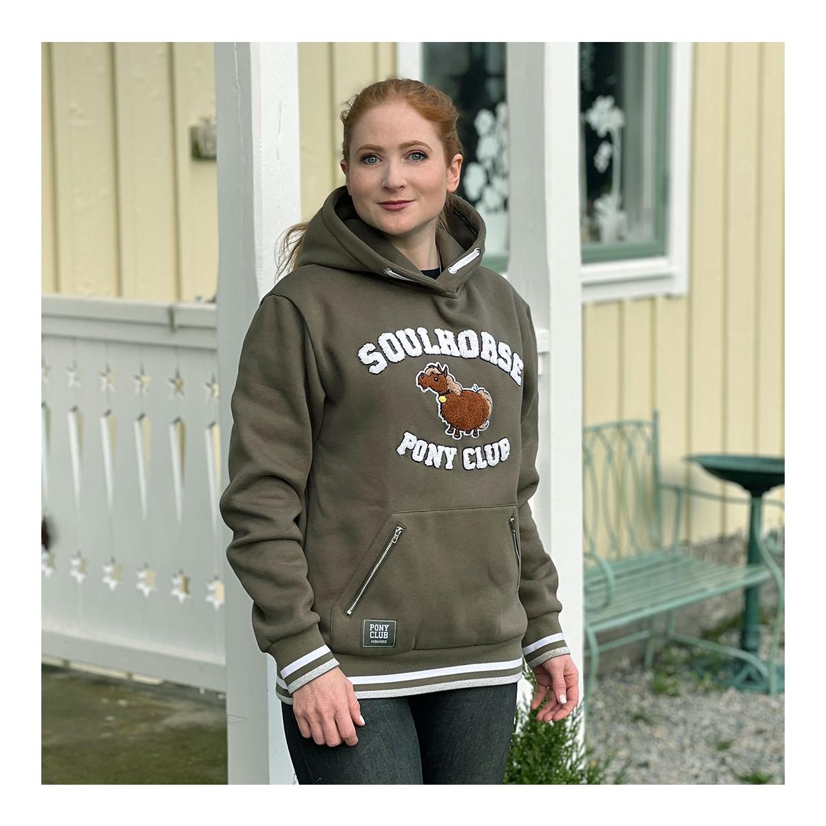 Soulhorse Hoodie "Pony Club" Farbe: Olive, Grösse: XL von Soulhorse