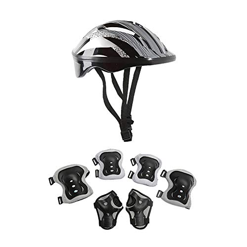 Fahrradhelm Schutzausrüstung Set, Verstellbarer Helm, schützende Knie Ellenbogen Handgelenkschoner, für Fahrrad Skateboarding Inline Roller Skating Roller Schutz 5-13 Jahre alt Jungen Mädchen von Soupliebe