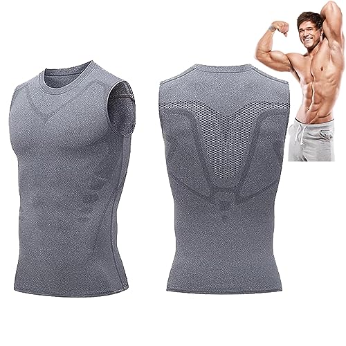 Ricpind Ionisch Turmalin Körperhaltungkorrektor Weste, Luckysong Ionic Shaping Herren, Lucky Song Ionic Shaping Vest (2XL,Gray) von Sovtay