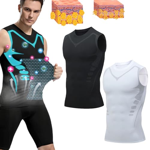 Lucky Song Ionen Energie Weste, Ionic Shaping Vest Men, Luckysong Ionic Shaping Herren, Lucky Song Ionic Shaping Vest (2XL,2Pcs-B) von Sovtay