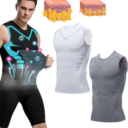 Lucky Song Ionen Energie Weste, Ionic Shaping Vest Men, Luckysong Ionic Shaping Herren, Lucky Song Ionic Shaping Vest (M,2Pcs-A) von Sovtay