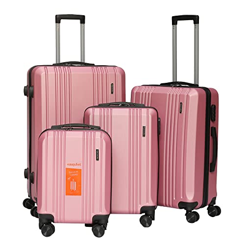 Spacewalker Ray 40,6 cm Kabinenkoffer 50,8 cm/Medium 61 cm/Groß 71,1 cm ABS von Eco-Responsible Recycling, Rose, 16" 45cm et 20" 55cm, M 65cm, L 75 cm, Komplettes 4er Set von Spacewalker