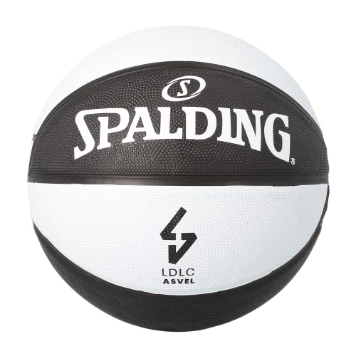 Spalding - EUROLEAGUE Team SZ7 - ASVEL - Basketballball - Größe 7 - Basketball - Material: Gummi - Outdoor - rutschfest - Hervorragender Grip - Sehr widerstandsfähig von Spalding