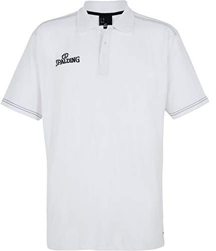 Spalding Herren Polo Shirt Slim Cut Poloshirt, weiß, 3XL von Spalding