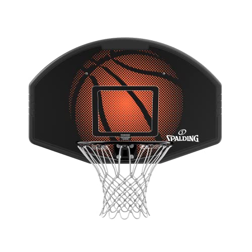 Spalding - Highlight Combo 44" Basketball-Backboard - Basketballkorb - Größe 44'' - Polycarbonat-Brett - Pfosten, Dach oder flach - Slam Jam Felge enthalten - Outdoor von Spalding