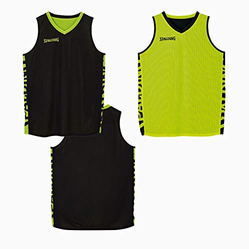 Spalding Kinder Essential Reversible Shirt, schwarz/Fluo gelb, 140 von Spalding