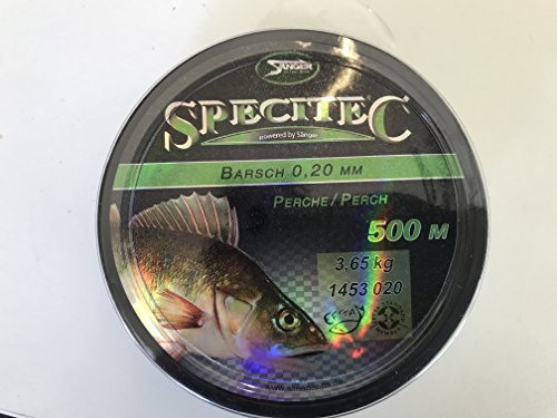 Specitec " Barsch " Schnur Ø 0,20mm -Farbe: Light green transparent - Angelschnur monofil Zielfischschnur von Specitec