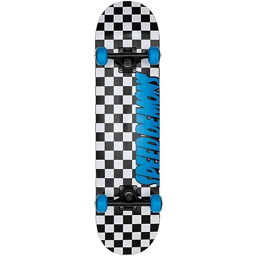 Speed Unisex – Erwachsene Demons Skateboard, Checkers Blue, 7.25" von Speed