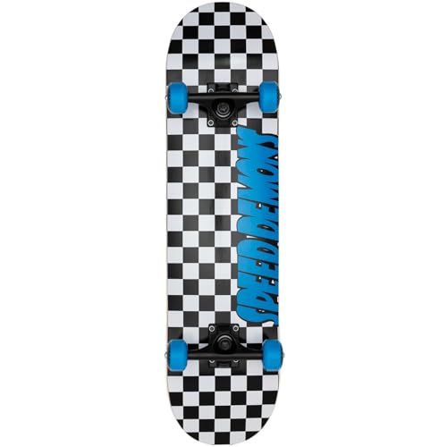 Speed Unisex – Erwachsene Demons Skateboard, Checkers Blue, 7.75" von Speed
