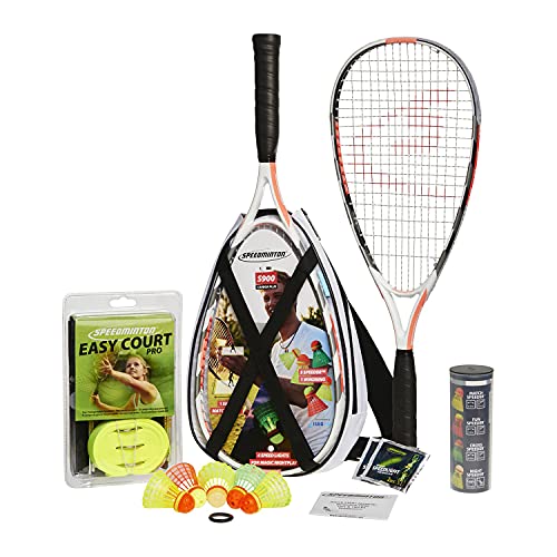 Speedminton Unisex-Erwachsene S900 Original Badminton/Crossminton Profi Set mit 2 Carbon Schlägern inkl. 5 Speeder Spielfeld, Tasche, Einheitsgröße von Speedminton