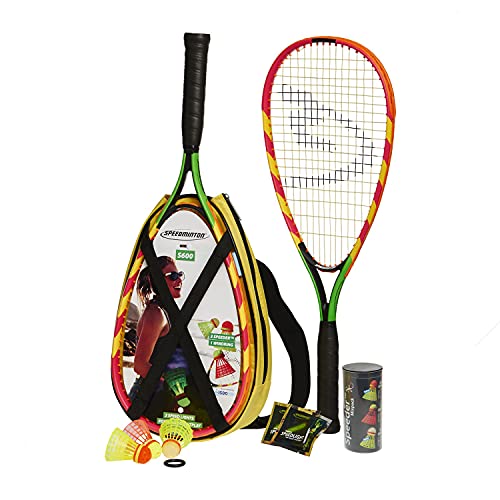Speedminton S600 Set - Original Speed Badminton/Crossminton Starter Set inkl. 2 Schläger, 3 Speeder, Speedlights, Tasche von Speedminton
