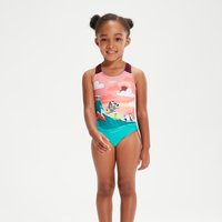 Bedruckter Badeanzug für Mädchen im Kleinkindalter Pink/Koralle von Speedo