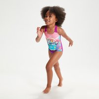 Bedruckter Badeanzug für Mädchen im Kleinkindalter Violett von Speedo