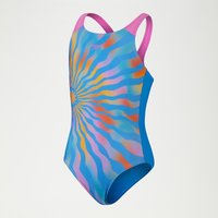 Bedruckter Pulseback-Badeanzug für Mädchen Blau/Mango von Speedo