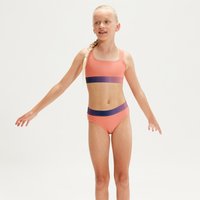 Bikini mit Kontraststreifen für Mädchen Koralle/Flieder von Speedo