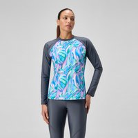 Damen Langarm-Badeshirt mit Print Grau/Grün von Speedo