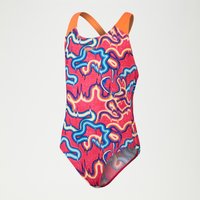 Digital All-Over Splashback-Badeanzug für Mädchen Pink/Orange von Speedo