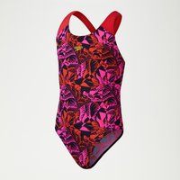 Digital All-Over Splashback-Badeanzug für Mädchen Schwarz/Rot von Speedo